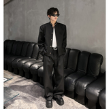 高级感立领西装外套男短款带垫肩409-5623-P176上衣P108+裤子P68，男装西服套装，星座409(原A307）