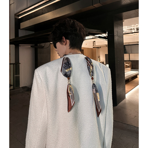 法式轻奢丝巾设计粗花小香风外套男宽松痞帅夹克 409-5616-P118图片