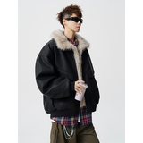 美式复古座山雕毛领皮面棉服加厚短款皮毛一体外套409-J225-P138,男装棉衣,星座409(原A307), 美式复古座山雕毛领皮面棉服加厚短款皮毛一体外套409-J225-P138,男装棉衣,星座409(原A307),