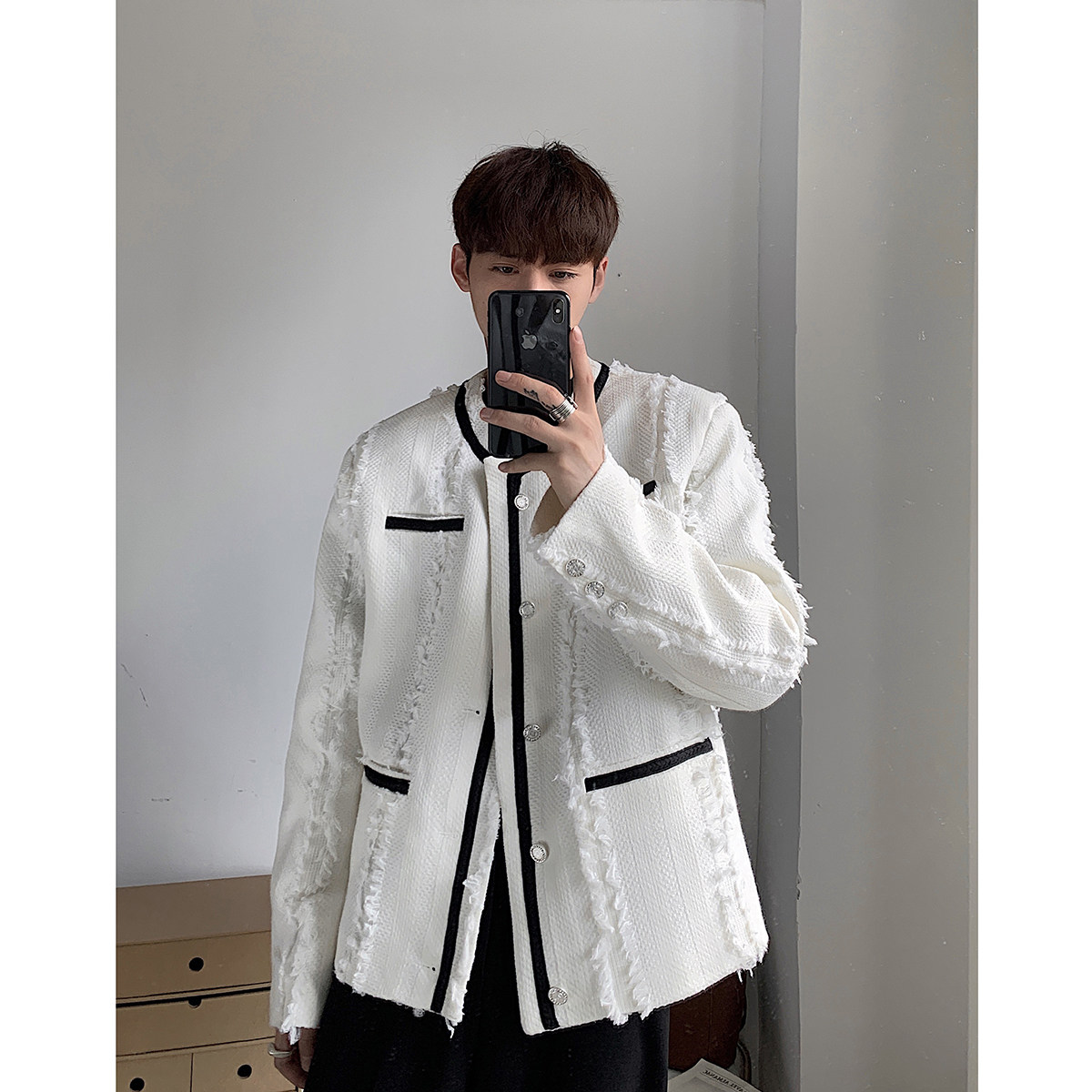 小香风青少年外套男秋季复古小众夹克情侣休闲上衣A307-5520-P115,男装夹克,星座409(原A307）
