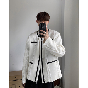 小香风青少年外套男秋季复古小众夹克情侣休闲上衣A307-5520-P115图片