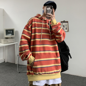 秋季长袖卫衣条纹上衣韩版宽松港风女情侣装XZ404-2-TW19-P70图片