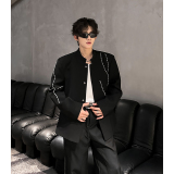 高级感立领风西装外套男秋季休闲新中式钉珠西服409-5621-P118，男装西服套装，星座409(原A307）