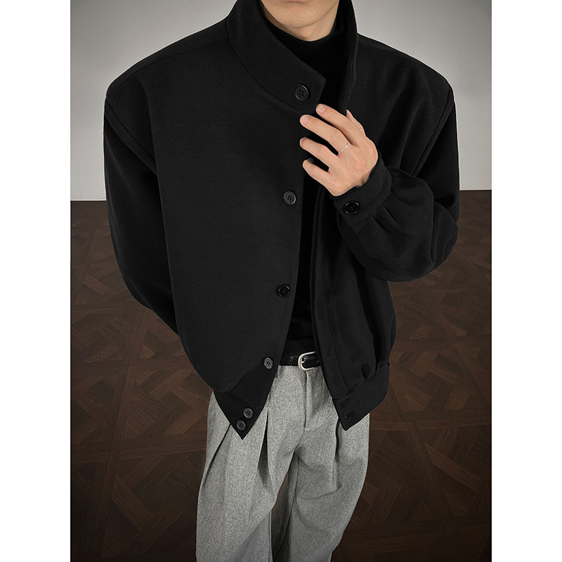 立领保暖加厚短款呢料外套男冬季夹棉大衣夹克棉服409-5631-P108,男装夹克,星座409(原A307）