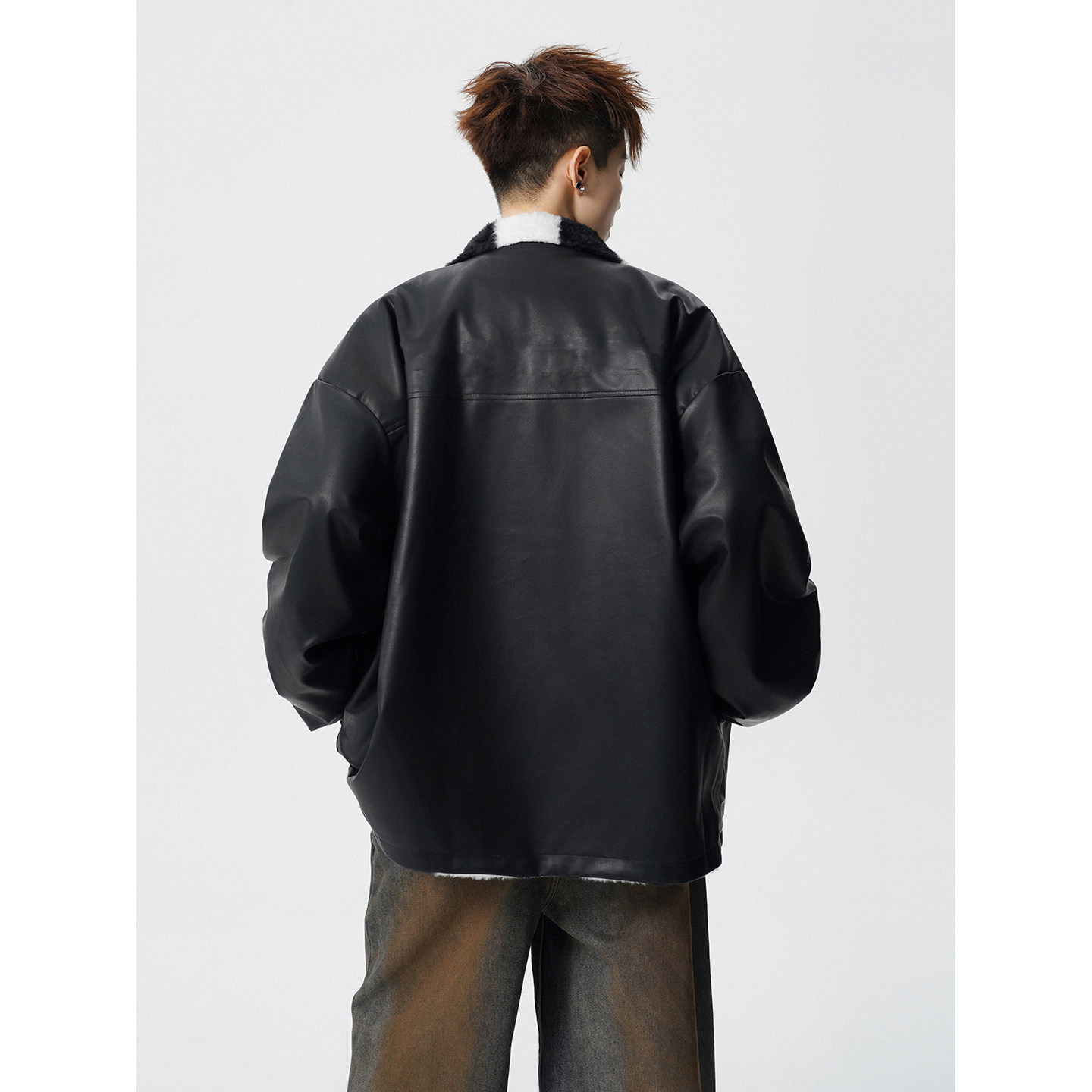 两面穿羊羔毛棉服冬季新款加厚棉衣宽松立领皮衣409-J232-P128,男装皮衣,星座409(原A307）