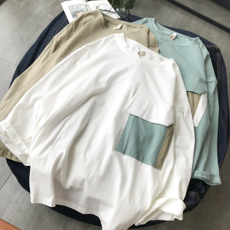 男士七分袖T恤韩版夏衣服港仔潮宽松体桖打底衫404-2-T,男装T恤,星座409(原A307）