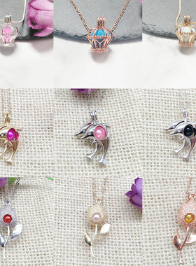 小众设计配饰百合花香薰项链