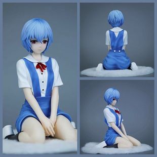 EVA 绫波丽 短发 坐姿校服 绫波零 制服美少女机箱摆件模型手办