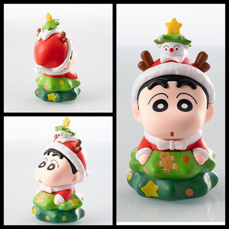 蜡笔小新圣诞Q版车载桌面手办