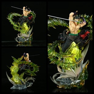 动漫 海贼王 鬼岛大战共鸣 阎王 罗罗诺亚索隆 破镜 模型雕像