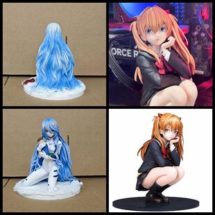 EVA 明日香 蹲姿 绫波丽 跪姿 新剧场版桌面公仔摆件模型盒装手办