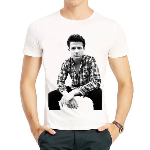 美国歌手查理普斯T恤春季印花短袖白色衣服 Charlie Puth T-shirt