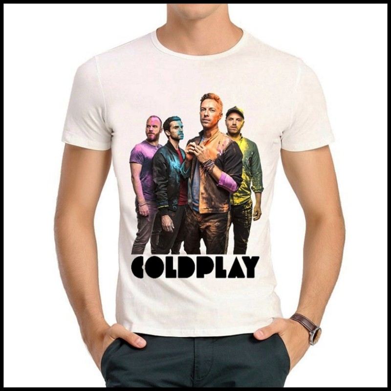 Coldplay T-shirt 英国摇滚乐队 酷玩 T恤 白色短袖 酷玩 T恤 男图片