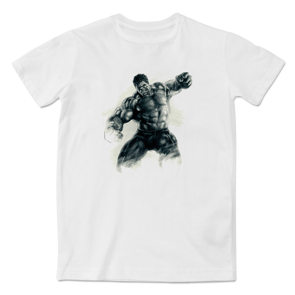 超酷铅笔绿巨人浩克漫威Marvel超级英雄休闲短袖T恤男圆领衣服