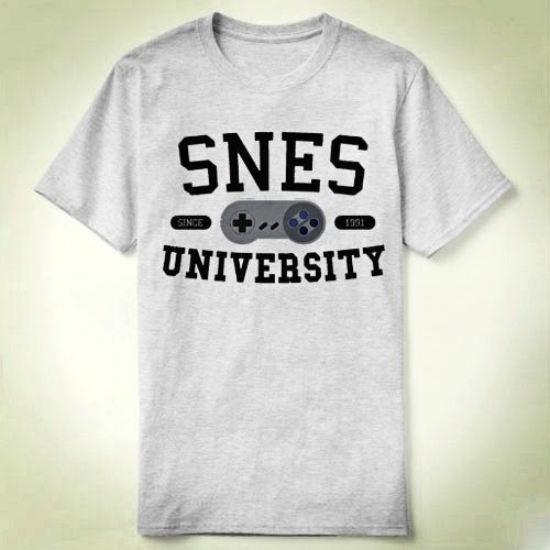 SNES University video GAME Tee Shirt圆领-定制T恤