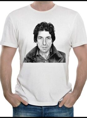 Leonard Cohen T-shirt 莱昂纳德 科恩 T恤 白色 短袖 T恤 男女