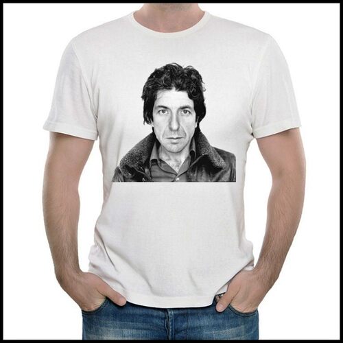 Leonard Cohen T-shirt 莱昂纳德 科恩 T恤 白色 短袖 T恤 男女