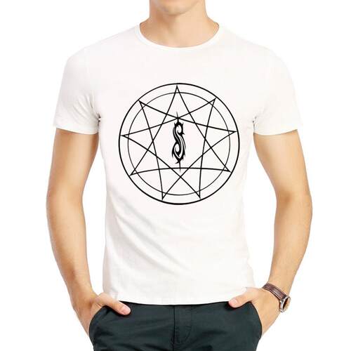 活结乐队T恤衫朋克欧美风短袖白色大人衣服男女 Slipknot T-shirt