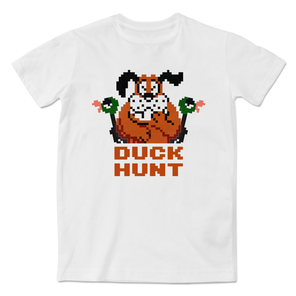 80后怀旧游戏打鸭子印花短袖T恤FC红白机上衣时尚文化衫男女童款