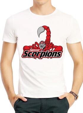 蝎子乐队T恤时尚流行嘻哈短袖白色圆领衣服男女Scorpions T-shirt