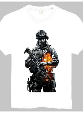 battlefield 3 T-shirt 战地3 T恤 欧美潮流T恤 白色游戏T恤