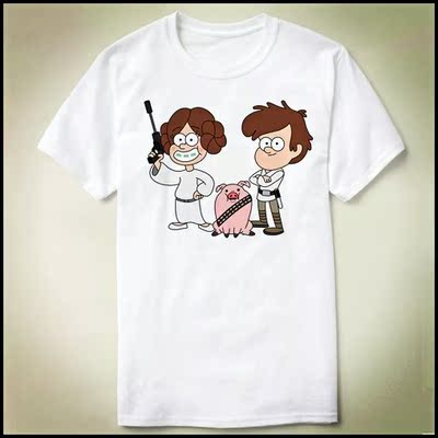 GravityFalls怪诞小镇MabelDipperLeiaLukeT-ShirtT恤