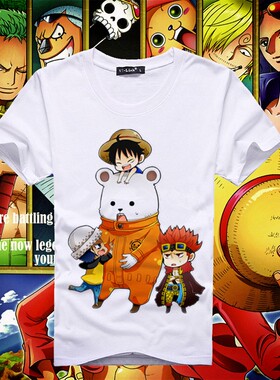 onepiece海贼王 路飞贝波基德罗动漫T恤艾斯魔术师白胡子短袖衣服