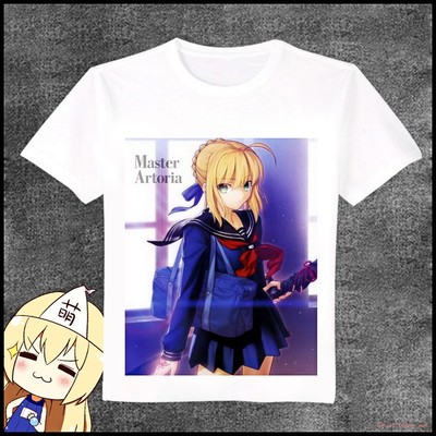 衣服 Fate Zero Stay NigBt Saber 亚瑟王 动漫T恤 长短袖白T周边