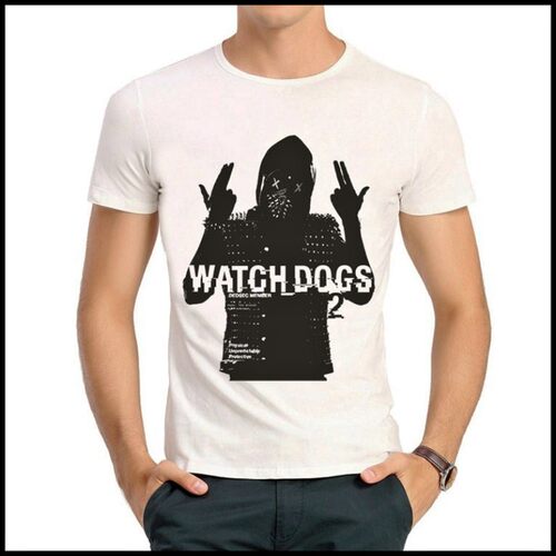 Watch Dogs T-shirt 看门狗 T恤 白色短袖 游戏 看门 T恤衫 男女