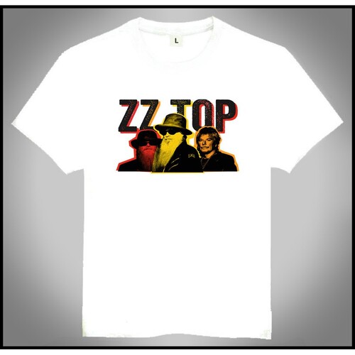 ZZ Top T-shirt ZZ Top乐队 T恤 欧美潮流T恤 白色短袖ZZ Top T恤