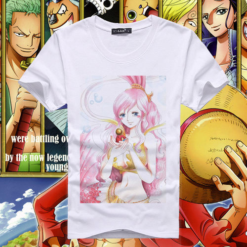 海贼王 白星T恤 公主唯美多款可定制牛奶丝动漫短袖one piece衣服