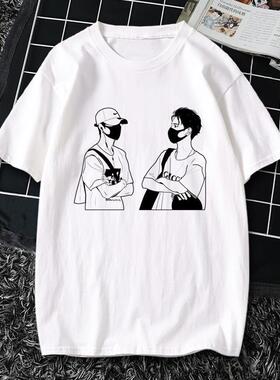 博君一肖是真的BJYXSZD肖战王一博同款T恤印花宽松大码上衣应援服