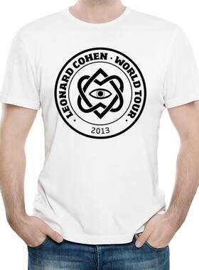 莱昂纳德科恩T恤白色短袖春夏圆领衣服男女Leonard Cohen T-shirt