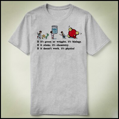 Difference Biology Chemistry Physics Science tee T-Shirt T恤