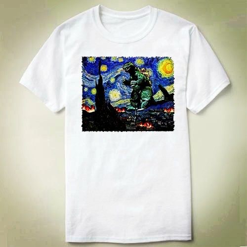 GodzillaversusStarryNight哥斯拉DIYTeeT-ShirtT恤衣服