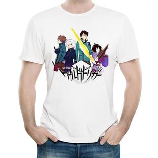 境界触发者T恤衫白色动漫短袖夏季衣服男女World Trigger T-shirt