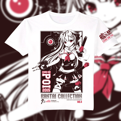 舰队collection夕立/poi动漫白色T恤全棉奶丝短袖衣服