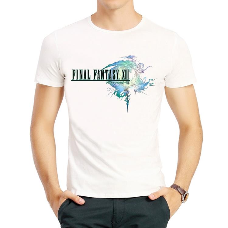 最终幻想13T恤白色FF短袖 个性游戏衣服Final Fantasy 13 T-shirt