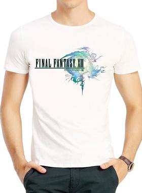 最终幻想13T恤白色FF短袖 个性游戏衣服Final Fantasy 13 T-shirt