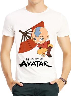 降世神通T恤白色动漫印花短袖宽松衣服 Avatar Airbender T-shirt