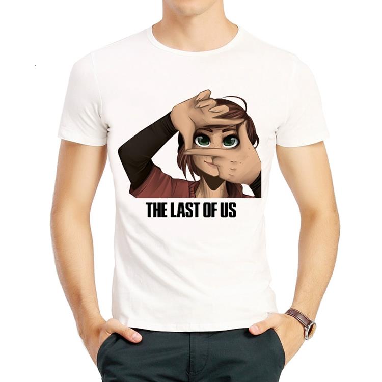 最后生还者T恤白色美剧短袖春季印花衣服 the last of US T-shirt