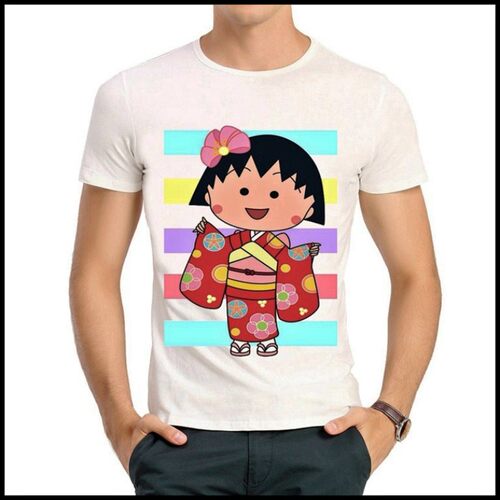 Chi-bi Maruko T-shirt 樱桃小丸子 T恤 白色 T恤 动漫 T恤 男女