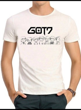 GOT 7 T-shirt 白色短袖 GOT7 T恤 韩流时尚 T恤衫 男女