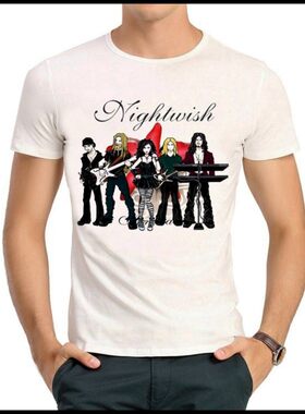 Nightwish T-shirt 夜愿 日暮颂歌 T恤 白色 美声 乐队 夜愿 T恤