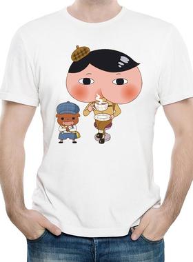 屁屁侦探T恤日漫白色圆领短袖衣服男女 Butt Detective t shirt