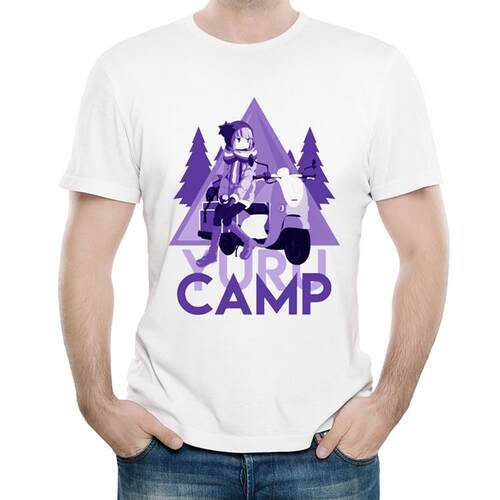 摇曳露营T恤 动漫常规白日常短袖圆领衣服男女 Yuru Camp T-shirt