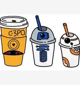 C3PO R2D2 BB8 DRINKING star wars星球大战Tee Shirt T恤