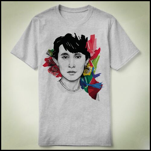 Aung San Suu Kyi 昂山素季 缅甸 -定制成人Tee T-Shirt T恤 3