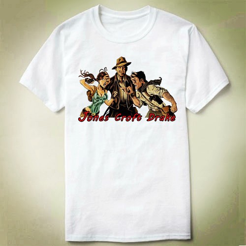 JonesCroftDrakeTombraider古墓丽影TeeShirt圆领新款T恤