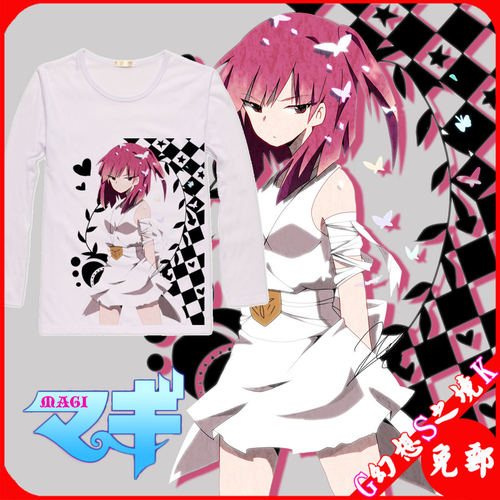 魔笛MAGI动漫t恤マギ摩尔迦娜练红玉动漫长袖动漫周边衣服9
